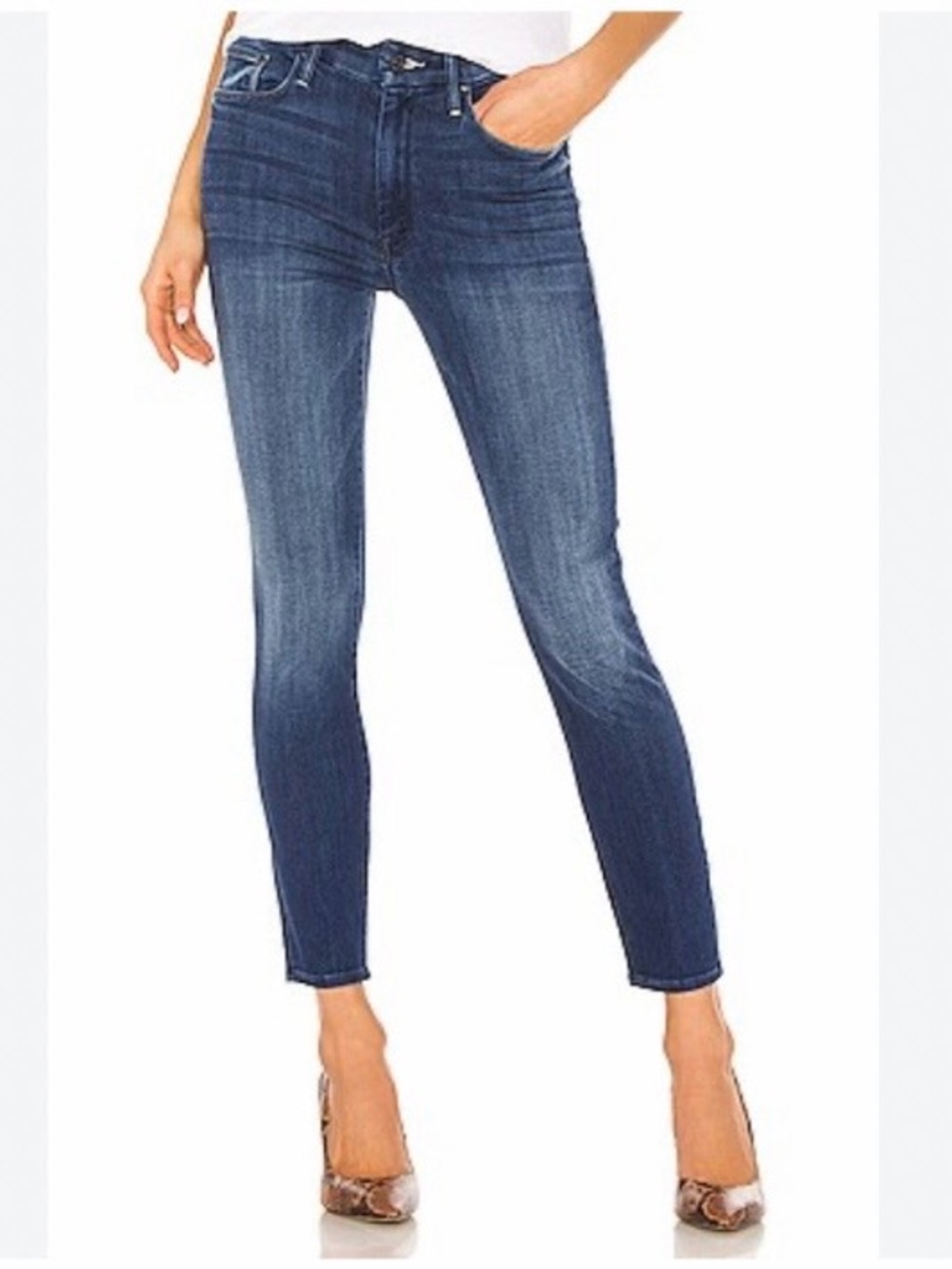 mother denim high waisted looker in the road to paradise